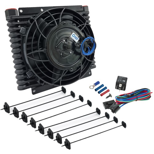 Universal Engine/Transmission Oil Cooler (32mm) 14-Row AN10 & 8